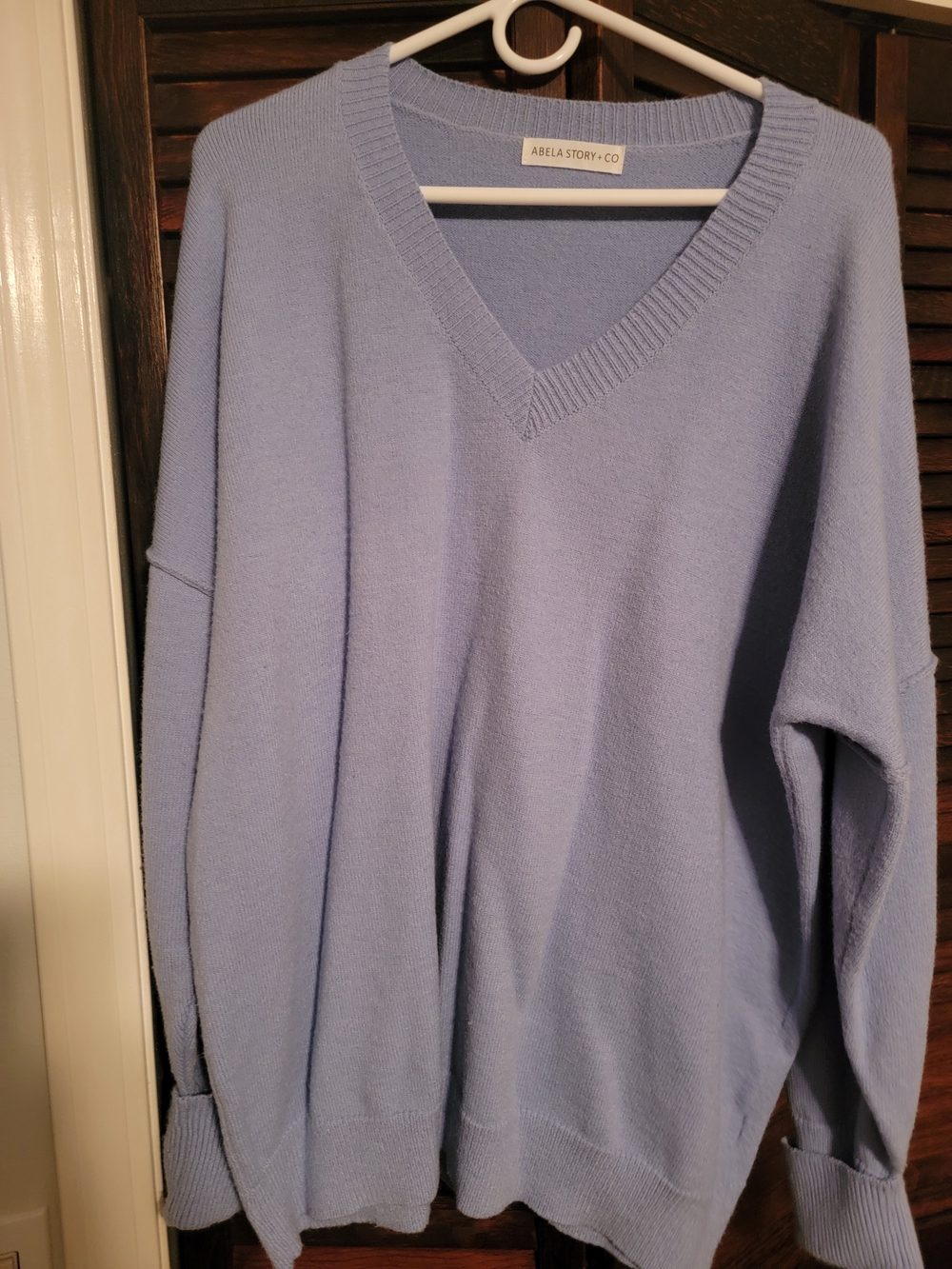 Beautiful Womens Light Blue V-Neck Sweater